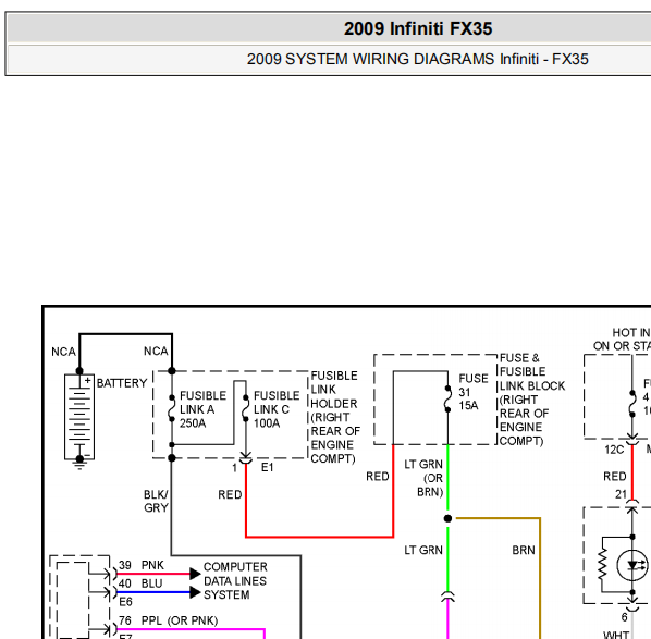 2009FX35启动电路图