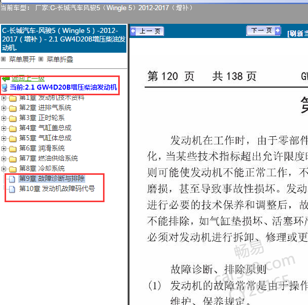 2012-2017年长城风骏5 GW4D20B发动机资料