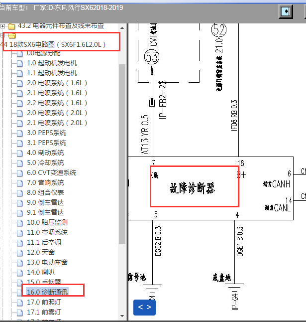 18年东风风行SX6诊断通讯电路图