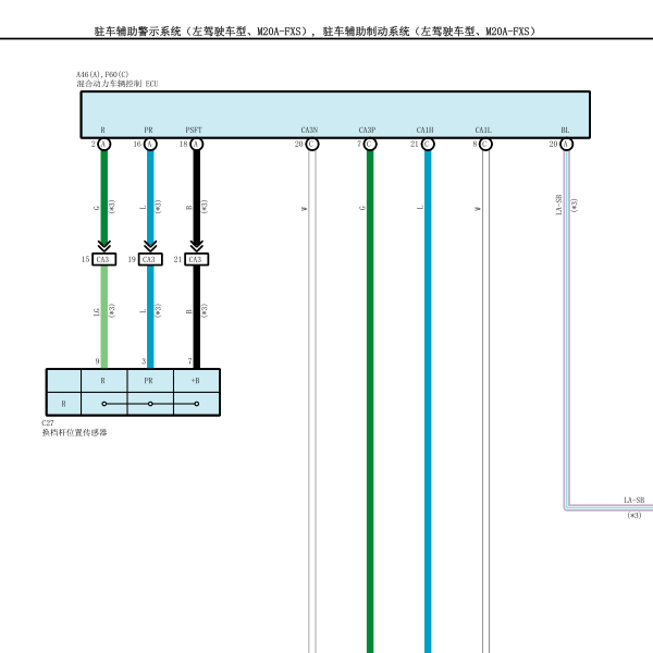 2019年雷克萨斯UX260H驻车辅助电路图