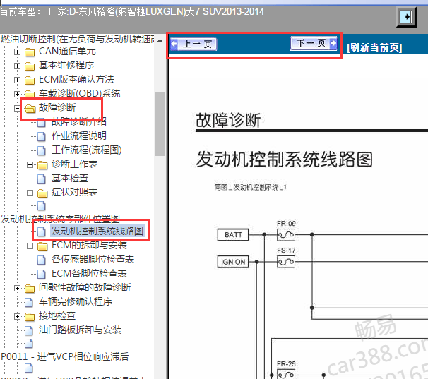 2013-2014年东风裕隆纳智捷大7 SUV发动机电路图