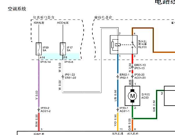 2018年众泰芝麻E30电机电路图