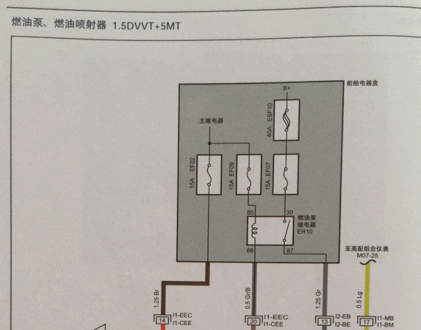 2017-2018年江淮瑞风S2发动机电路图