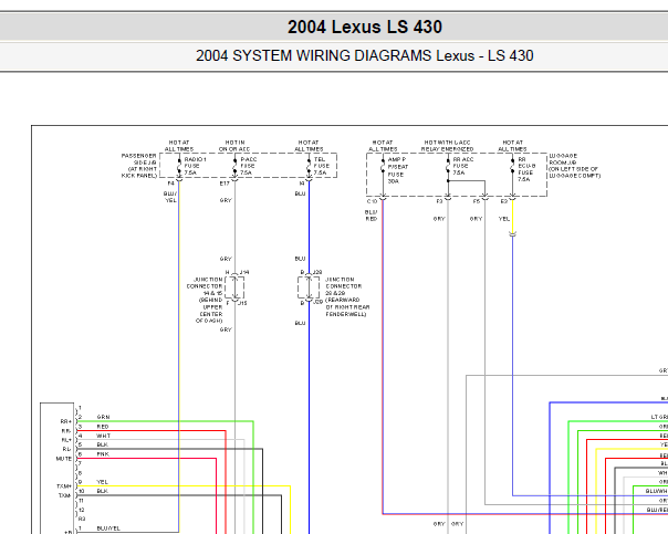 2004年雷克萨斯LS430音响电路图