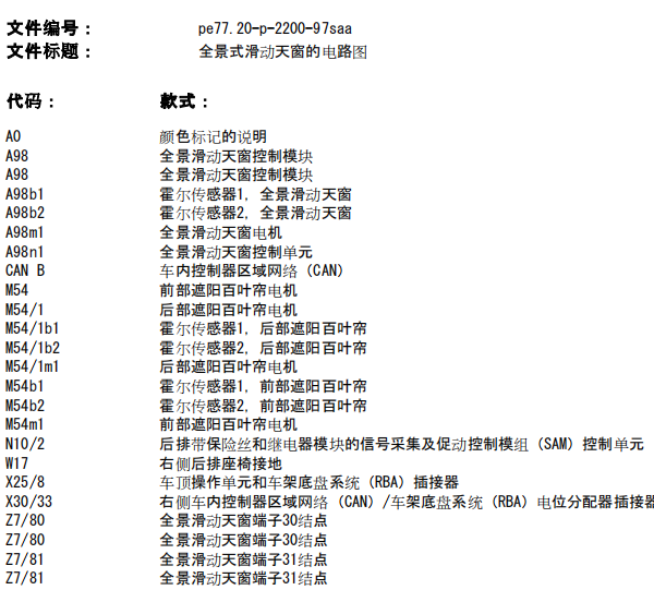 08年奔驰S300天窗电路图