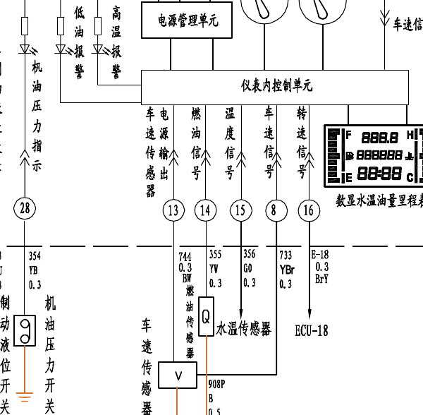 2012年金杯智尚S30车速传感器电路图
