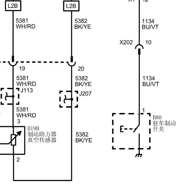 2019别克英朗刹车开关电路图