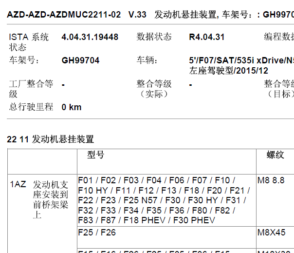 2014年宝马535i发动机变速箱支架拆装