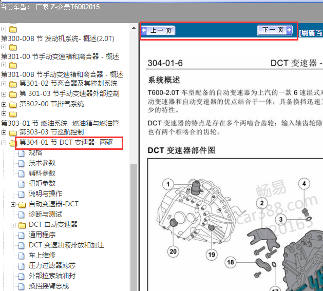 2015年众泰T600变速箱维修手册