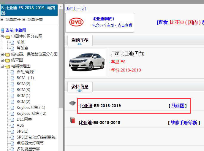 19年比亚迪E5新能源全车电路图