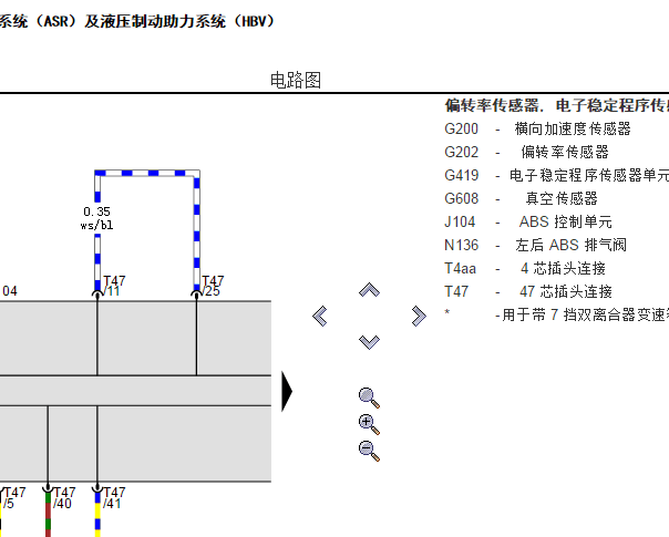 2018年大众宝来ABS和发动机电路图