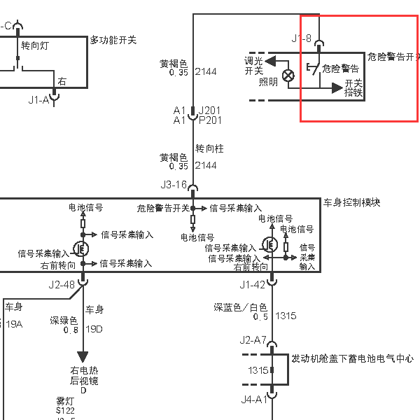 2012年别克GL8 危险警告灯开关