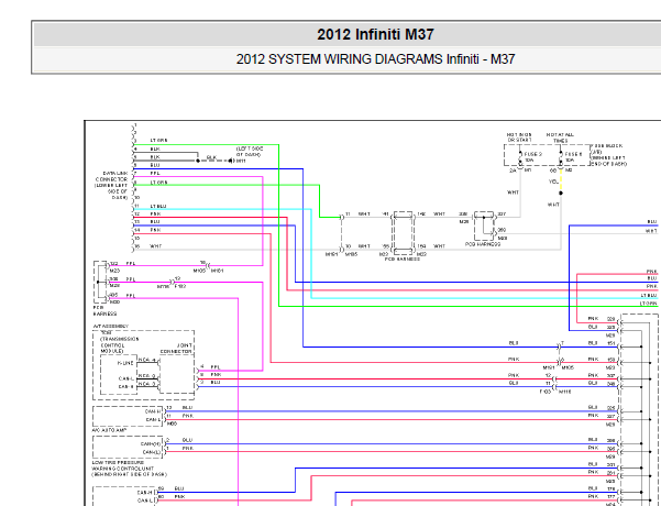 2012年英菲尼迪M37 CAN线路图