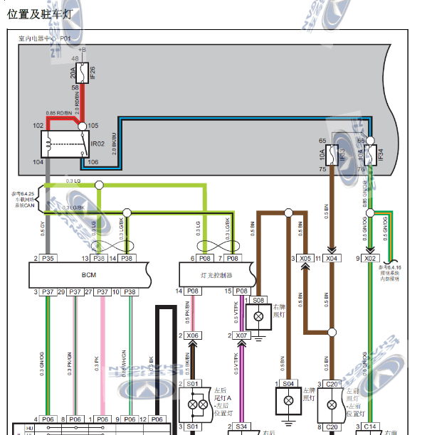 长安逸动灯光电路图