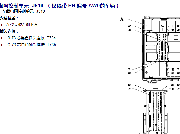 2014年大众速腾J519针脚图