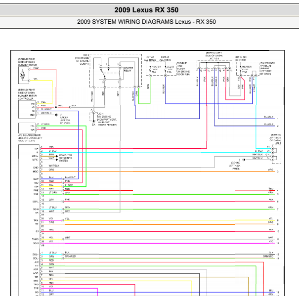 2009年雷克萨斯RX350空调电路图