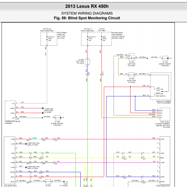 2013年雷克萨斯RX450H BSM电路图