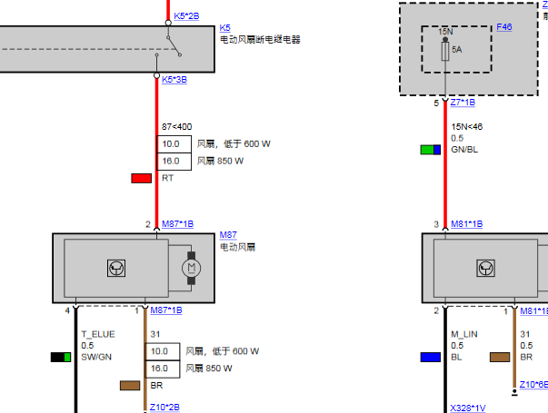 2017年宝马X5风扇电路图