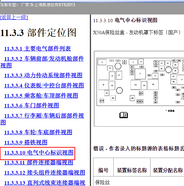 2013年凯迪拉克XTS 保险分配资料