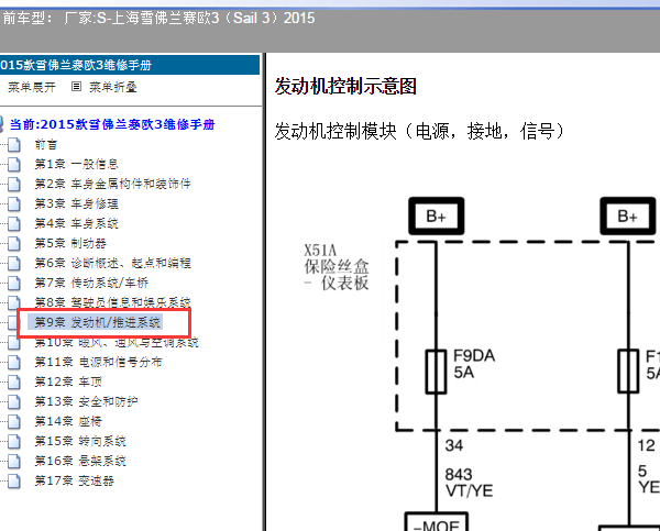 2015年雪佛兰赛欧发动机电路图