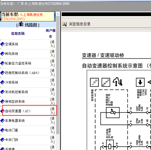 2005年CTS变速器电路图