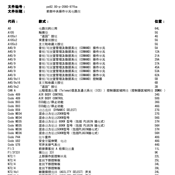 2016年奔驰GCL300按键电路图