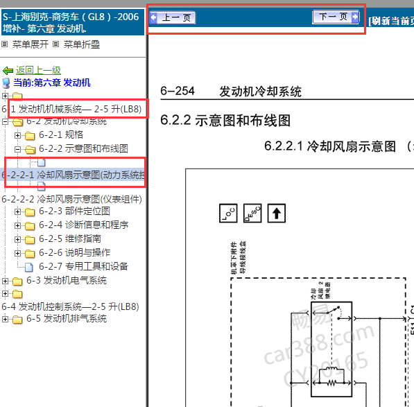 2006年别克GL8冷却系统电路图