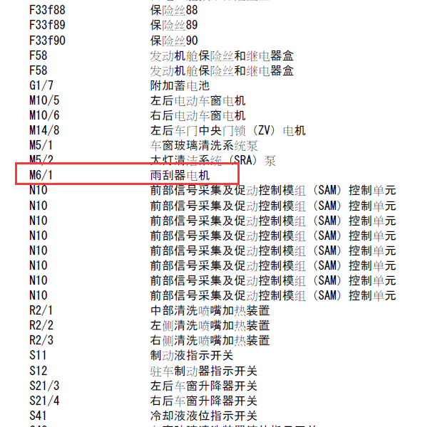 2011年奔驰R350 雨刮电路图
