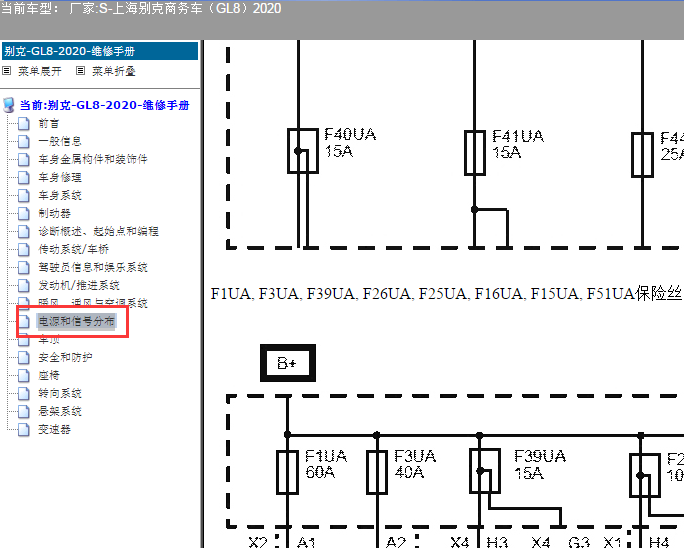 2020年别克GL8保险丝电路图
