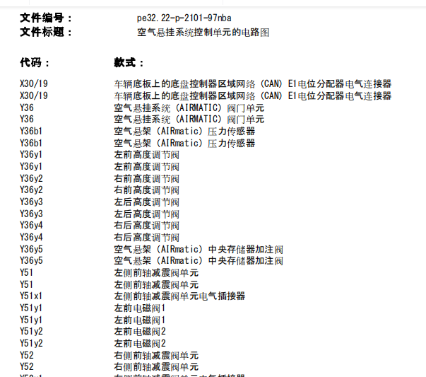 奔驰GLS450汽减底盘升降电路图和部件安装位置