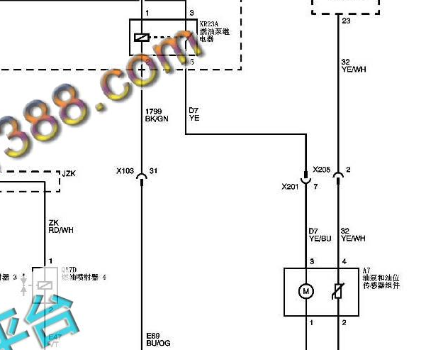 2018-2020年五菱荣光油泵电路图