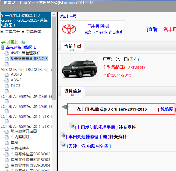 2011-2015年丰田酷路泽电路图