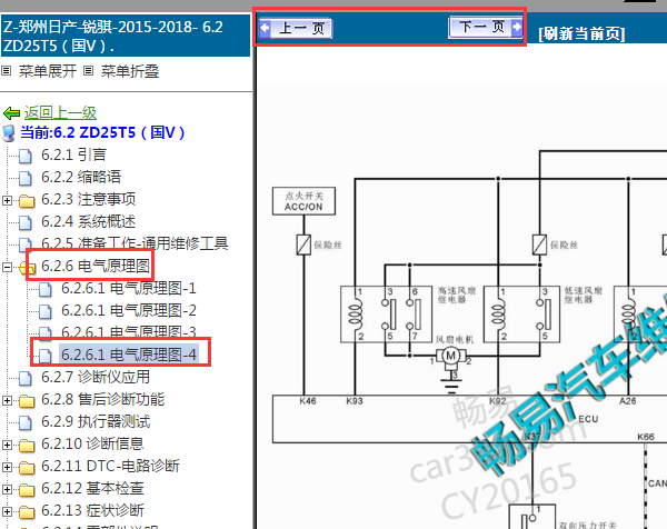 2015-2018年东风日产锐骐风扇电路图