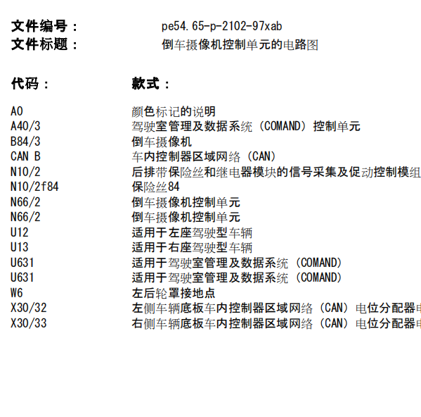 2011年奔驰CLS300倒车影像电路图