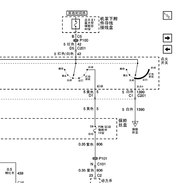 2006年别克GL8 点火开关电路图
