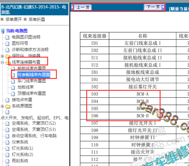 2014-2015年北汽幻速S3车身电脑位置