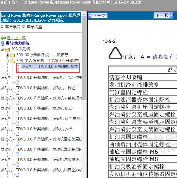 2012年路虎揽胜3.0柴油发动机扭矩资料