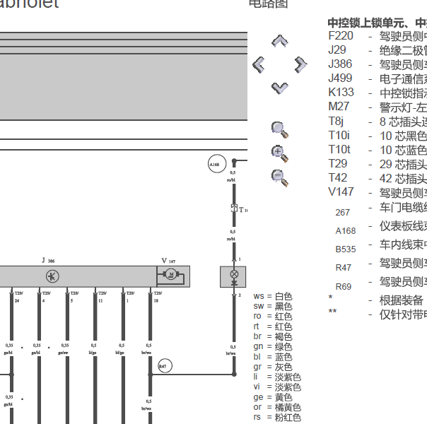 2001-2005年大众甲壳虫中控电路图