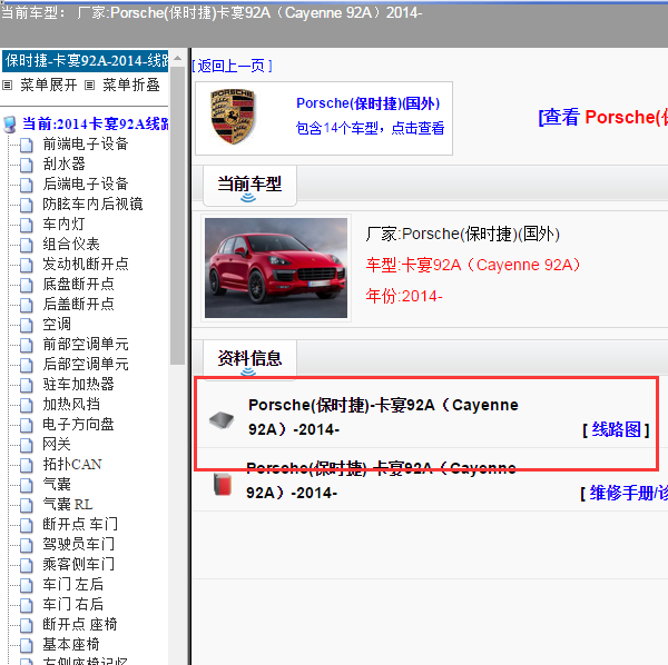 2014年保时捷卡宴电路图