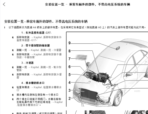 2018年奥迪A4空调维修手册