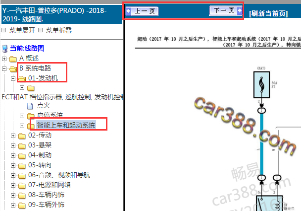 2018-2019年丰田普拉多无钥匙电路图