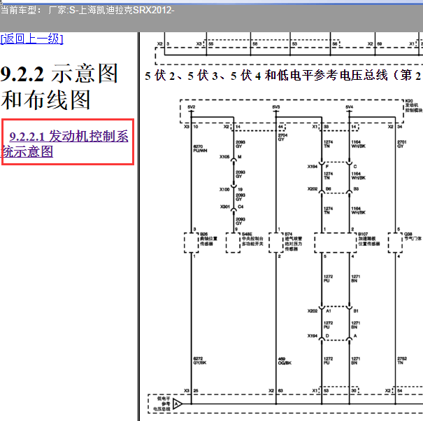 2012年凯迪拉克油门踏板电路图