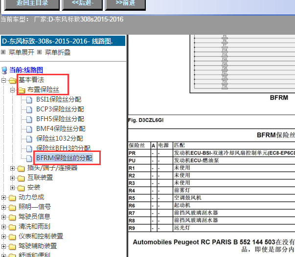 2015-2016年标致308S BFRM保险说明