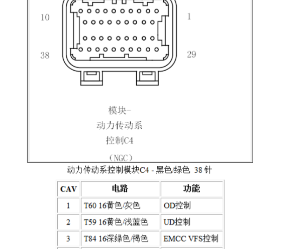 2010年铂锐发动机针脚