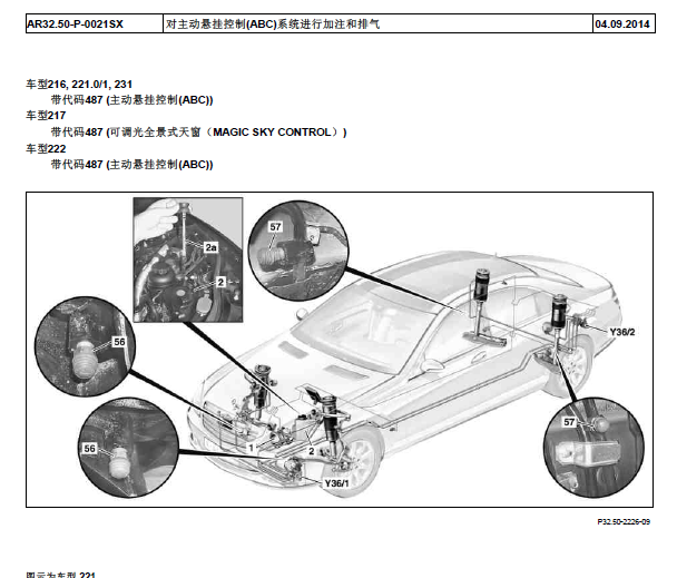 2006年奔驰S600 ABC系统排气