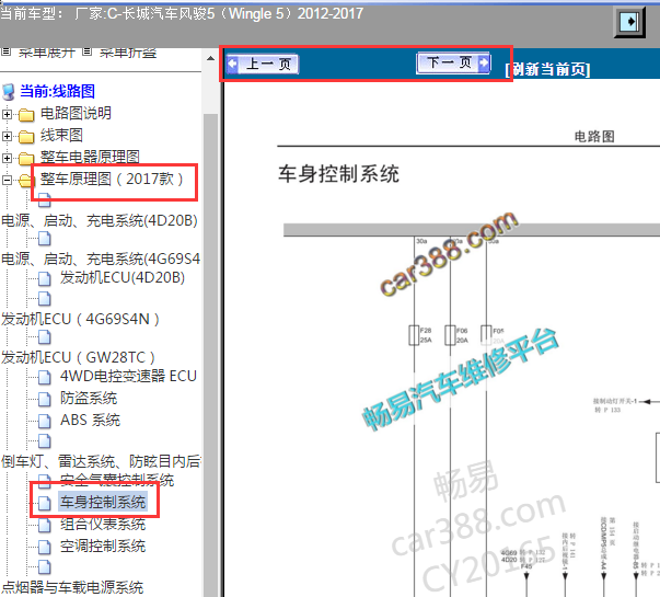 2012-2017年长城风骏5车身控制模块电路图