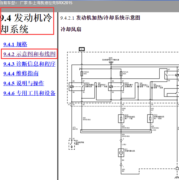 2015年SRX风扇电路图
