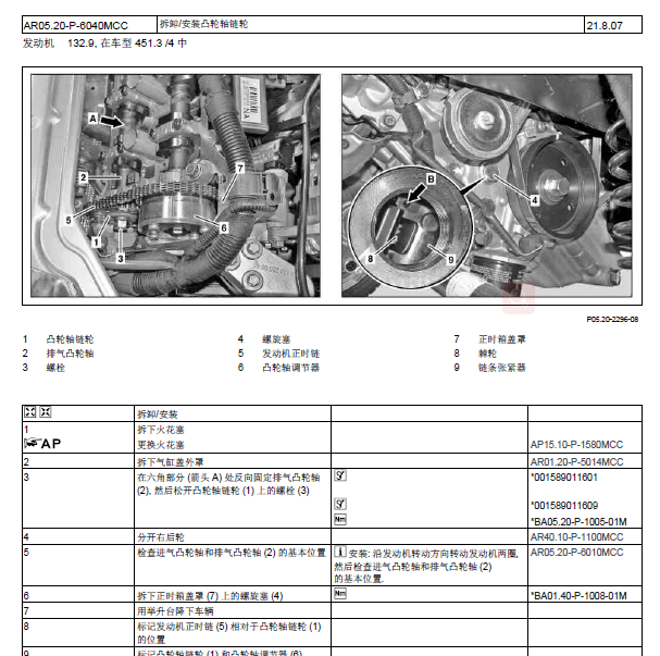 奔驰SMART 132930发动机维修手