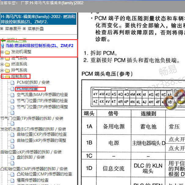 2002年海马福美来ZM发动机针脚