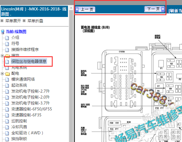 2016-2018年林肯MKX保险丝资料